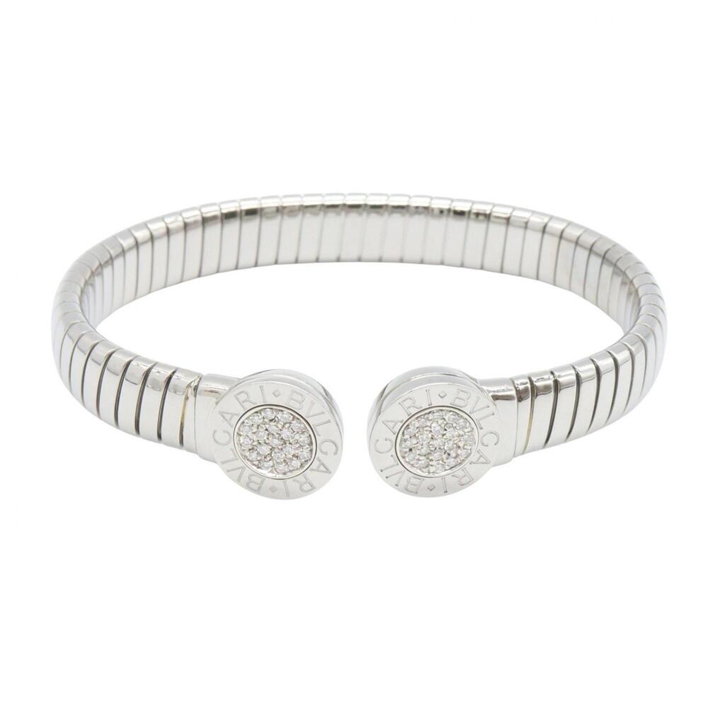 Bvlgari Bulgari Tubogas Diamond Bracelet - Stainless Steel with Diamonds Silv...